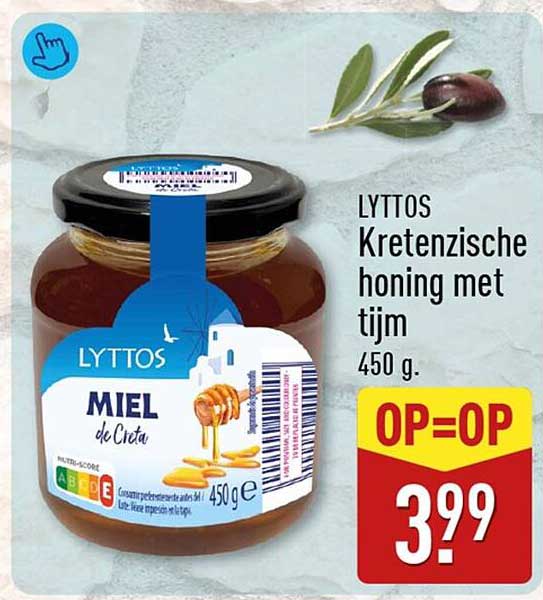 LYTTOS Kretenzische honing met tijm 450 g OP=OP