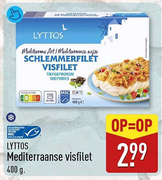 Lyttos Mediterrane visfilet 400 g OP=OP