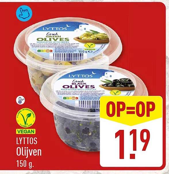 LYTTOS Olijven 150 g OP=OP