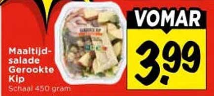 Maaltijdsalade Gerookte Kip Schaal 450 gram