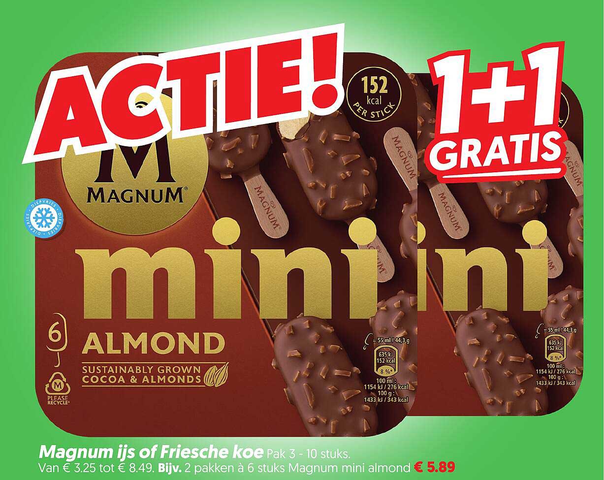 Magnum ijs of Friese koe Pak 3 - 10 stuks. 1+1 GRATIS