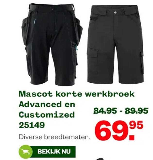Mascot korte werkbroek Advanced en Customized 25149