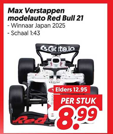 Max Verstappen modelauto Red Bull 21 - Winnaar Japan 2025 - Schaal 1:43