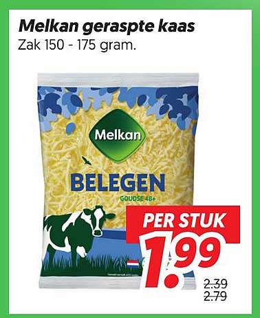 Melkan geraspte kaas