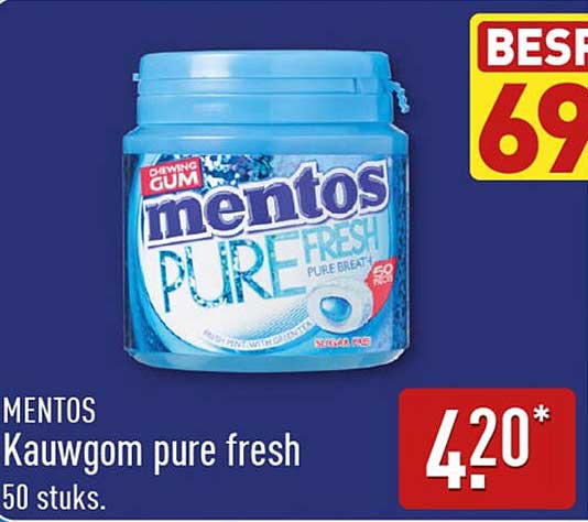 Mentos Kaugom pure fresh 50 stuks.