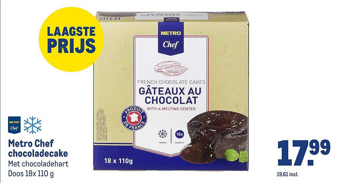Metro Chef chocoladecake Met chocoladehart Doos 18x 110 g