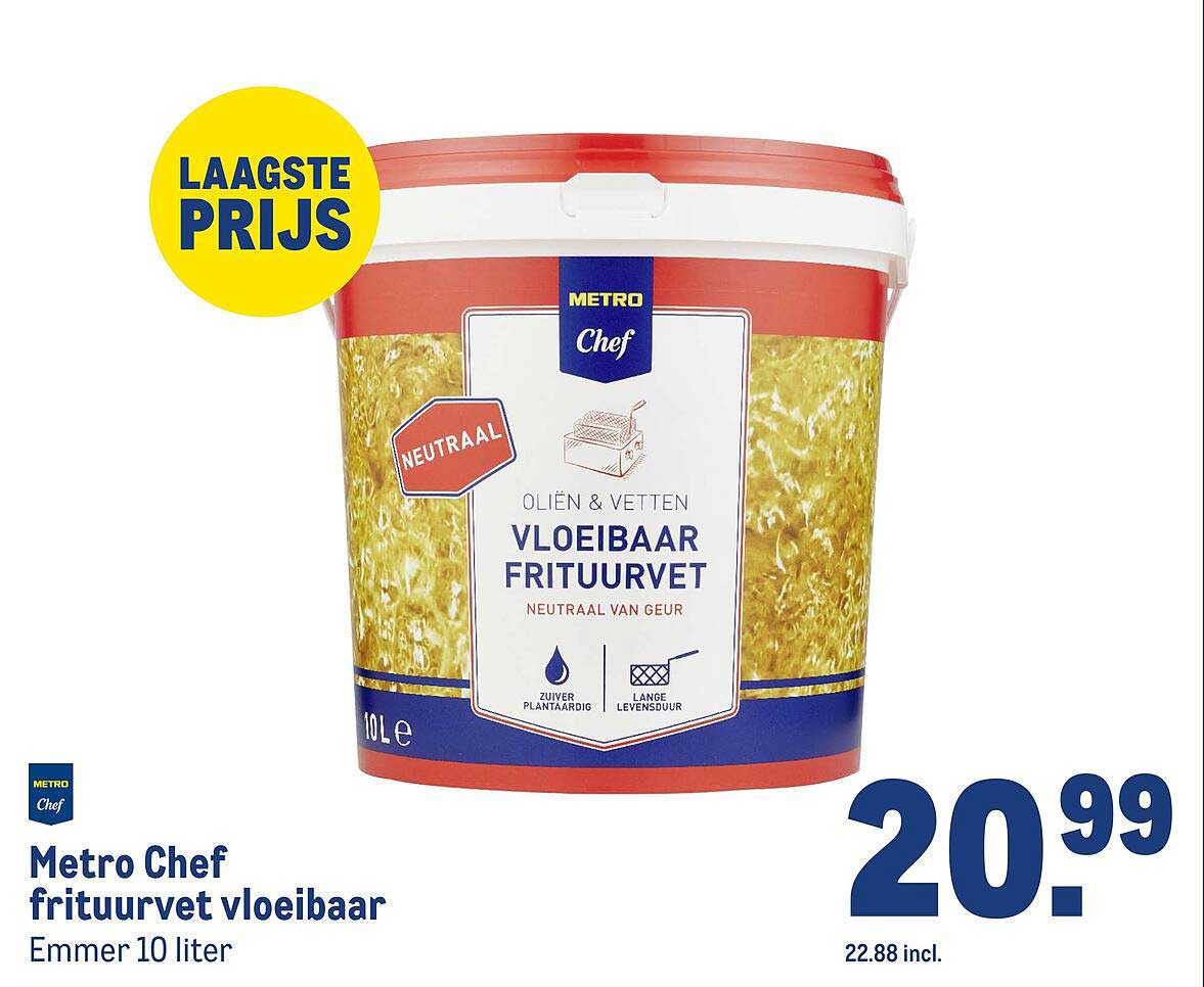Metro Chef frituurvet vloeibaar Emmer 10 liter