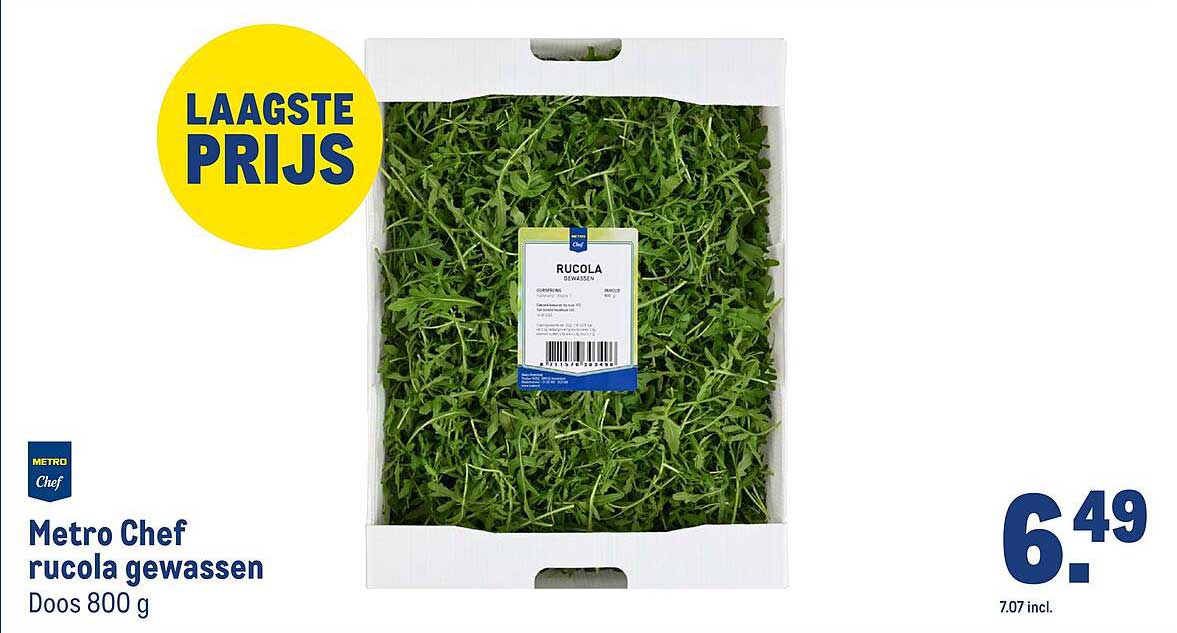 Metro Chef rucola gewassen Doos 800 g