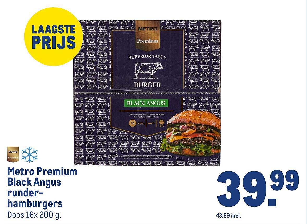 Metro Premium Black Angus runder-hamburgers