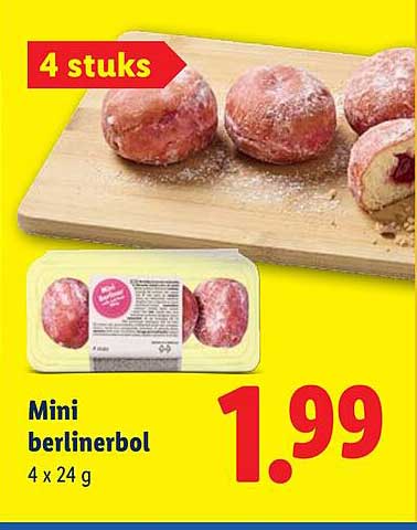 Mini berlinerbol 4 stuks