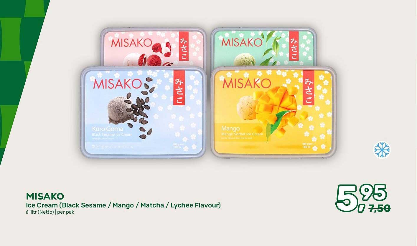 MISAKO Ice Cream (Black Sesame / Mango / Matcha / Lychee Flavour)