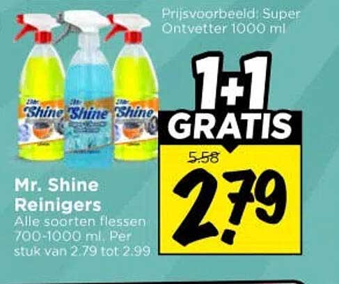 Mr. Shine Reinigers 1+1 GRATIS
