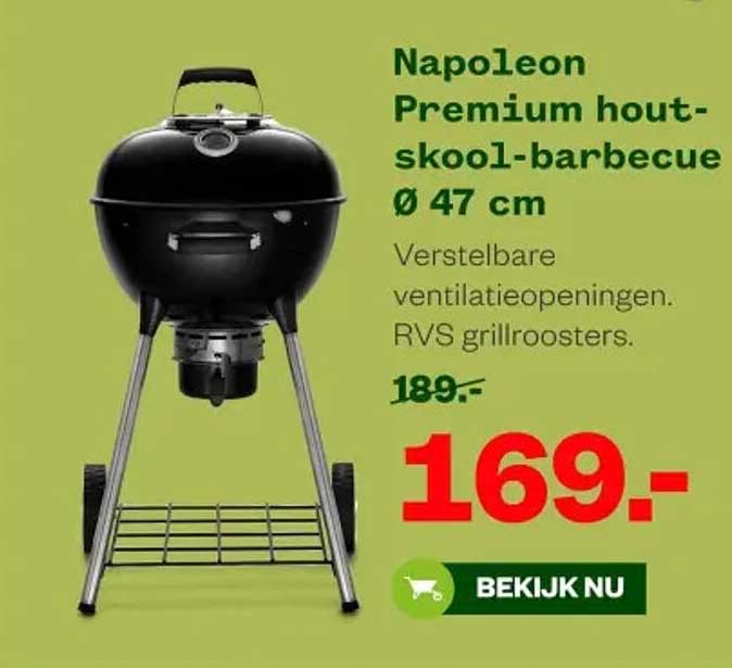 Napoleon Premium hout-skool-barbecue Ø 47 cm