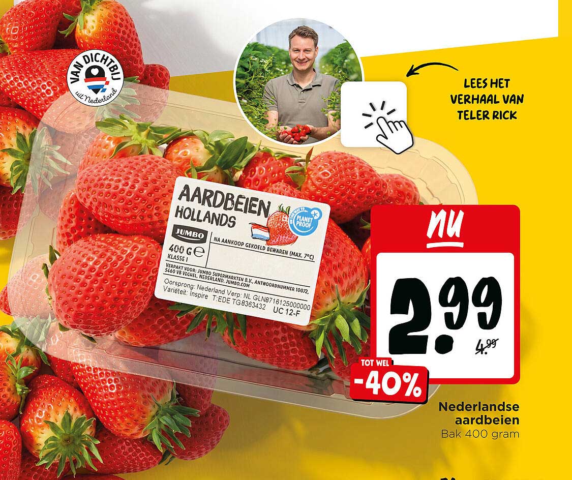 Nederlandse aardbeien Bak 400 gram
