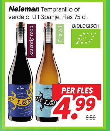 Neleman Tempranillo of verdejo, Uit Spanje. Fles 75 cl.