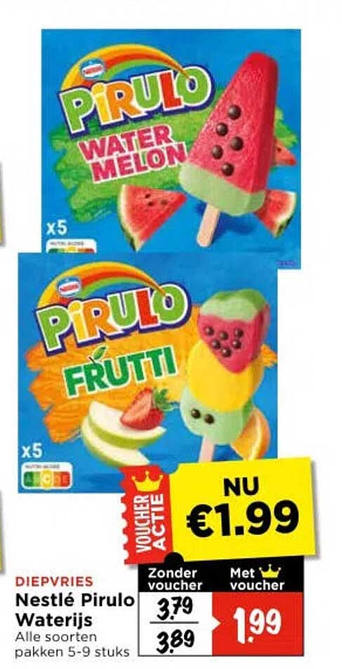 Nestlé Pirulo Waterijs Alle soorten pakken 5-9 stuks