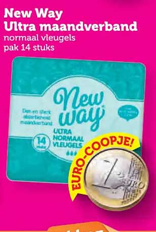 New Way Ultra maandverband normaal vleugels pak 14 stuks EURO-COOPJE!