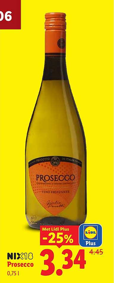 NIX18 Prosecco 0,75 l Met Lidl Plus -25%
