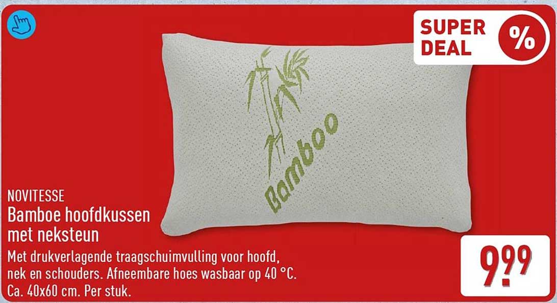 NOVITESSE Bamboe hoofdkussen met neksteun
