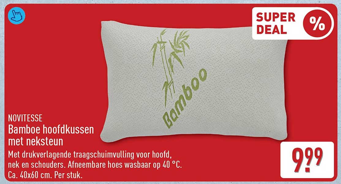 NOVITESSE Bamboe hoofdkussen met neksteun