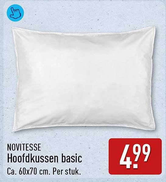 NOVITESSE Hoofdkussen basic Ca. 60x70 cm. Per stuk.