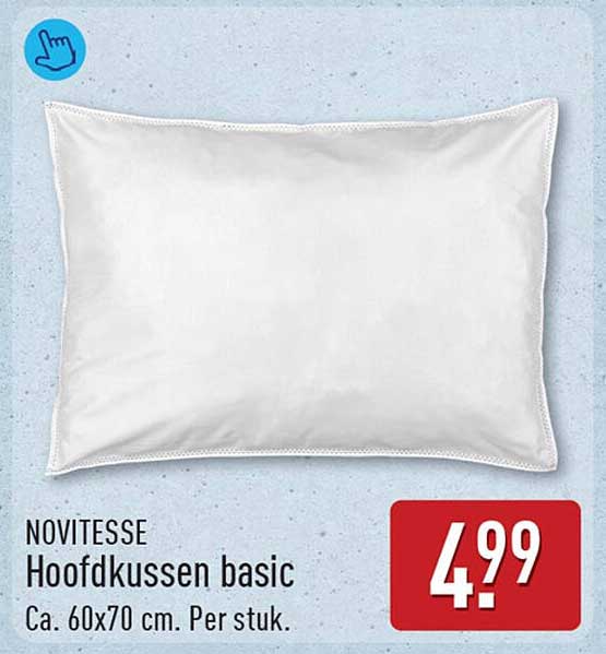 NOVITESSE Hoofdkussen basic Ca. 60x70 cm. Per stuk.