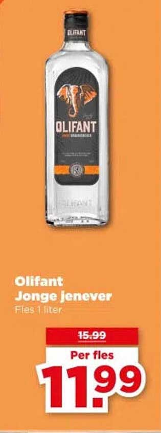 Olifant Jonge Jenever Fles 1 liter