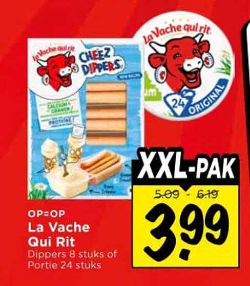 OP=OP La Vache Qui Rit Dippers 8 stuks of Portie 24 stuks XXL-PAK