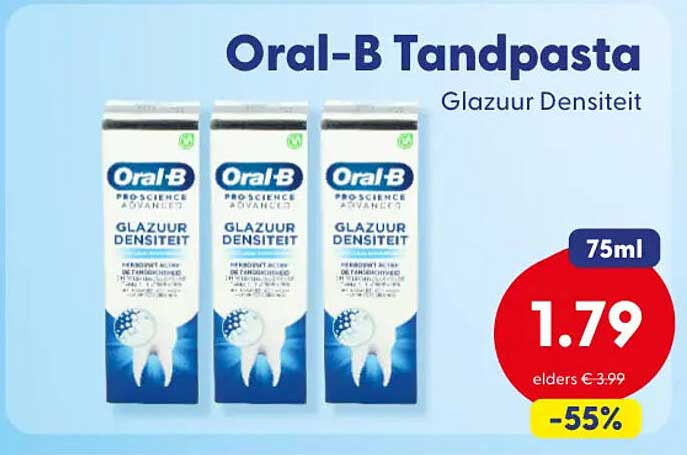 Oral-B Tandpasta Glazuur Densiteit 75ml -55%