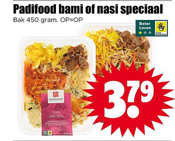 Padifood bami of nasi speciaal