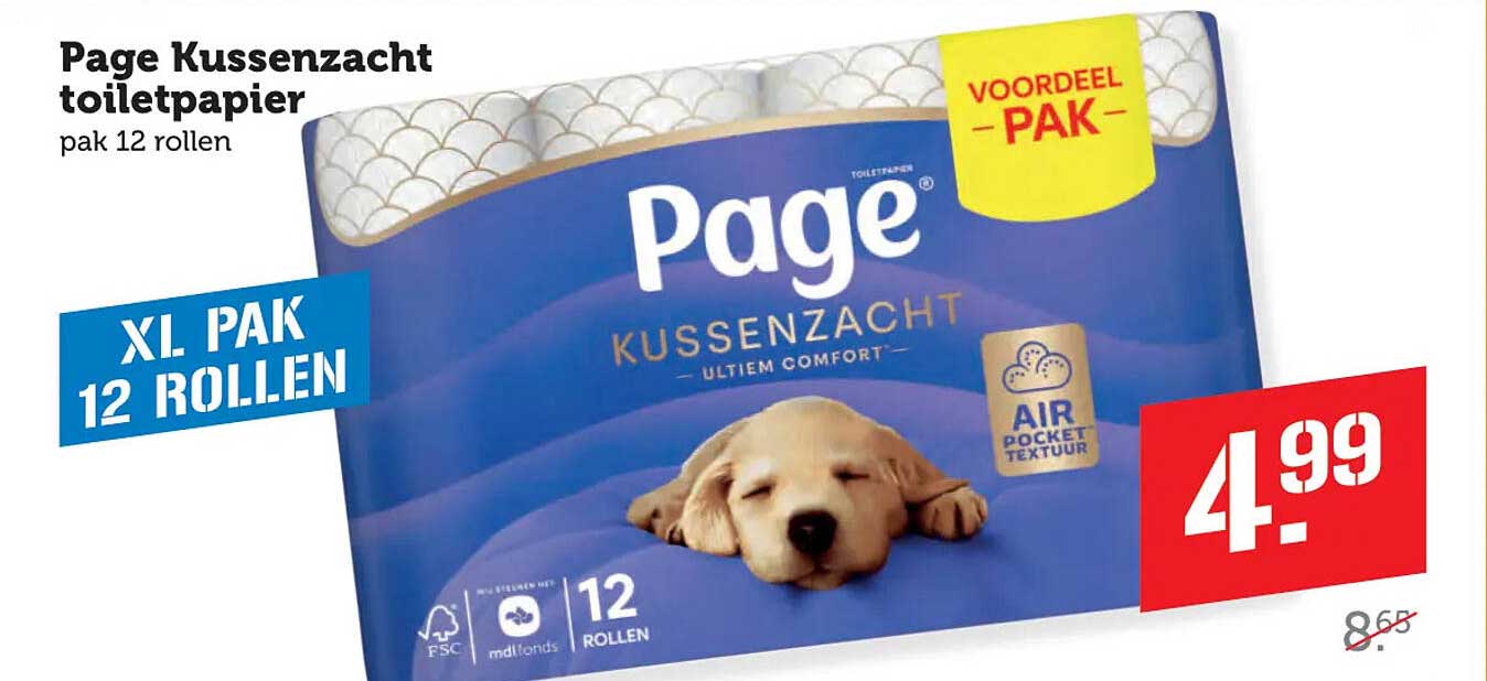 Page Kussenzacht toiletpapier pak 12 rollen