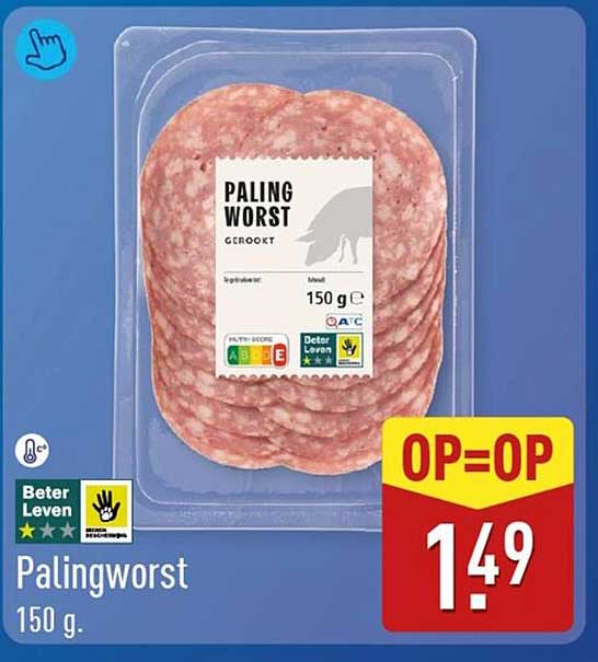 Palingworst 150 g. OP=OP