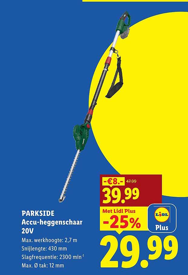 PARKSIDE Accu-heggenschaar 20V