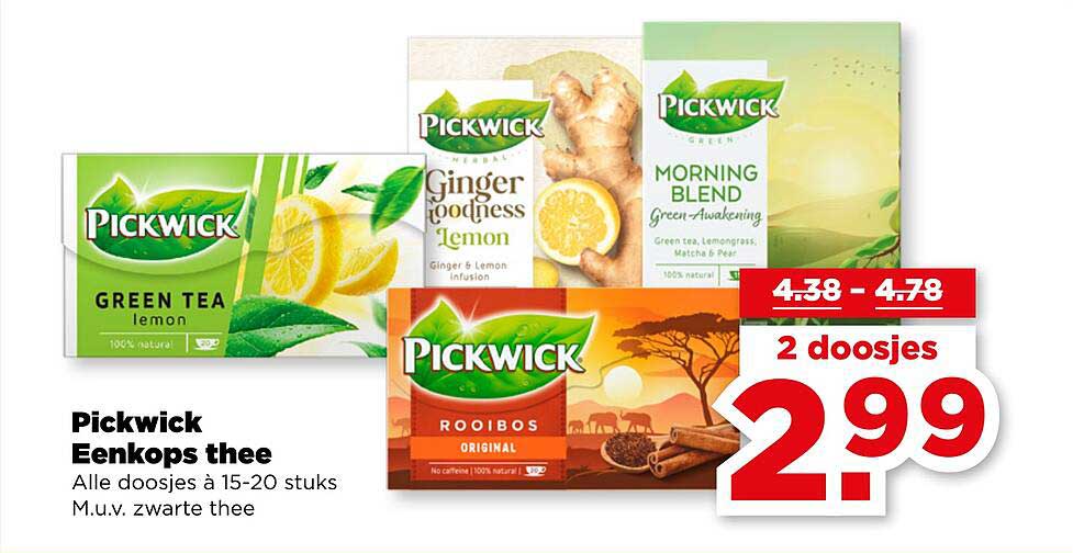 Pickwick Eenkops thee 2 doosjes