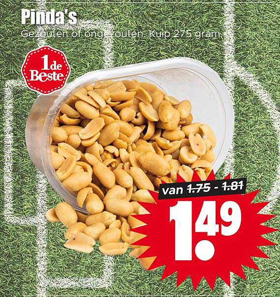 Pinda's Gezouten of ongezouten, kuip 275 gram 1de Beste