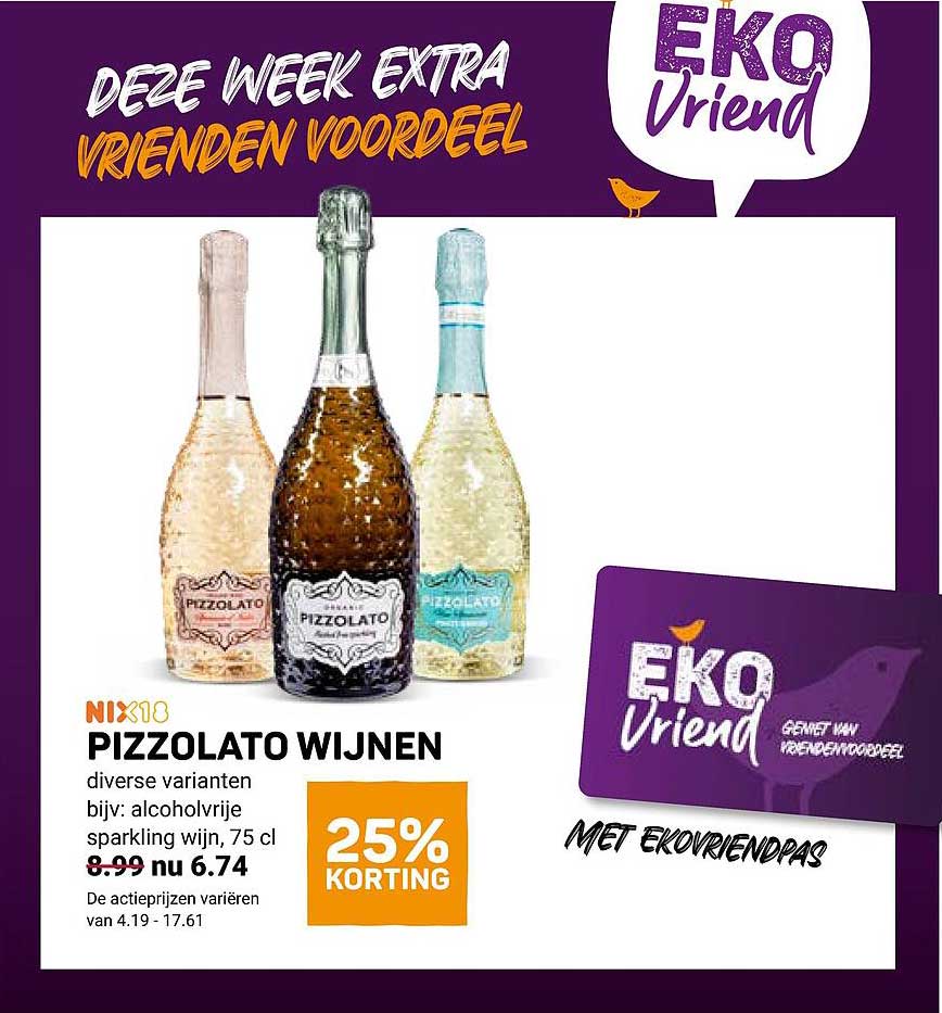PIZZOLATO WIJNEN diverse varianten 25% KORTING