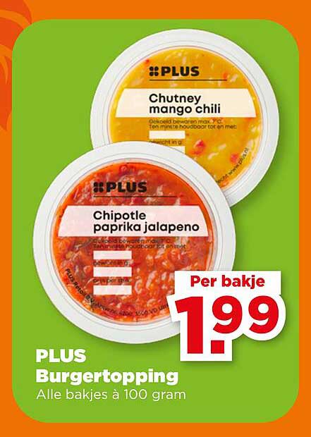 PLUS Burgertopping Alle bakjes à 100 gram