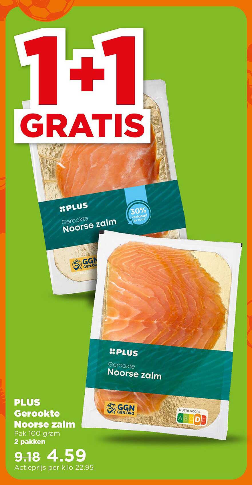 PLUS Gerookte Noorse zalm Pak 100 gram 2 pakken 1+1 GRATIS