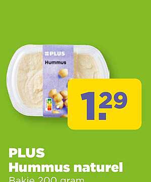 PLUS Hummus naturel Bakje 200 gram