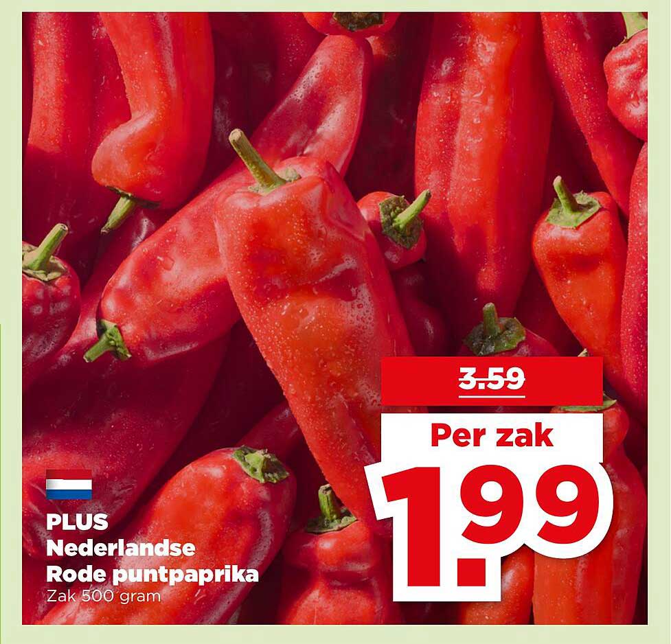 PLUS Nederlandse Rode puntpaprika Zak 500 gram