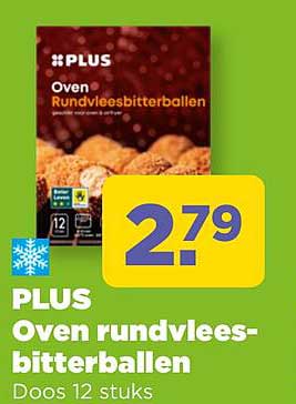 PLUS Oven rundvleesbitterballen Doos 12 stuks