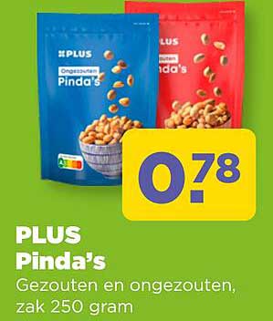 PLUS Pinda's Gezouten en ongezouten, zak 250 gram