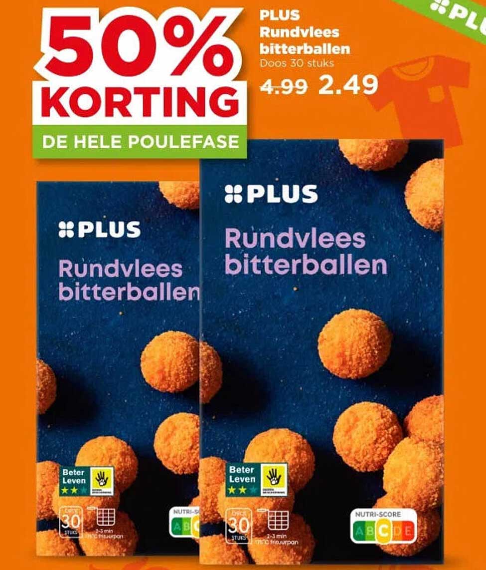 PLUS Runderlees bitterballen, Doos 30 stuks