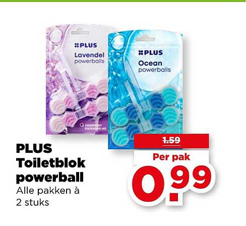 PLUS Toiletblok powerball Alle pakken à 2 stuks