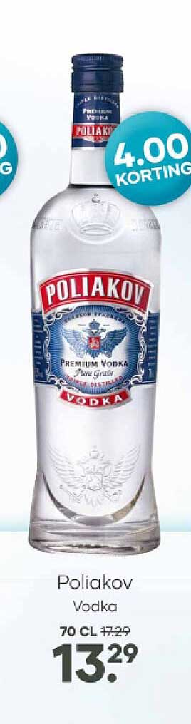 Poliakov Vodka 4.00 KORTING