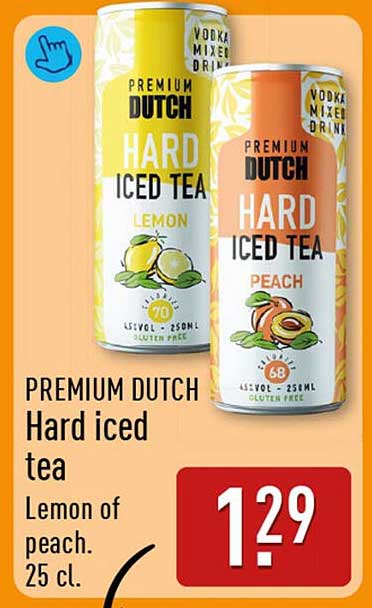 PREMIUM DUTCH Hard iced tea Lemon of peach. 25 cl.