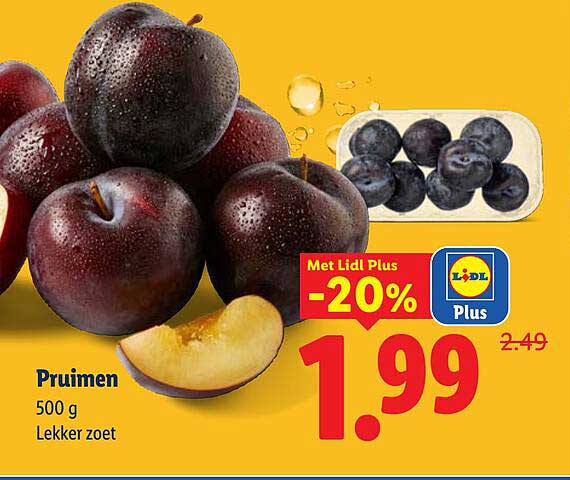 Pruimen 500 g Lekker zoet Met Lidl Plus -20%