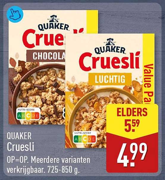 QUAKER Cruesli LUCHTIG ELDERS 5.59