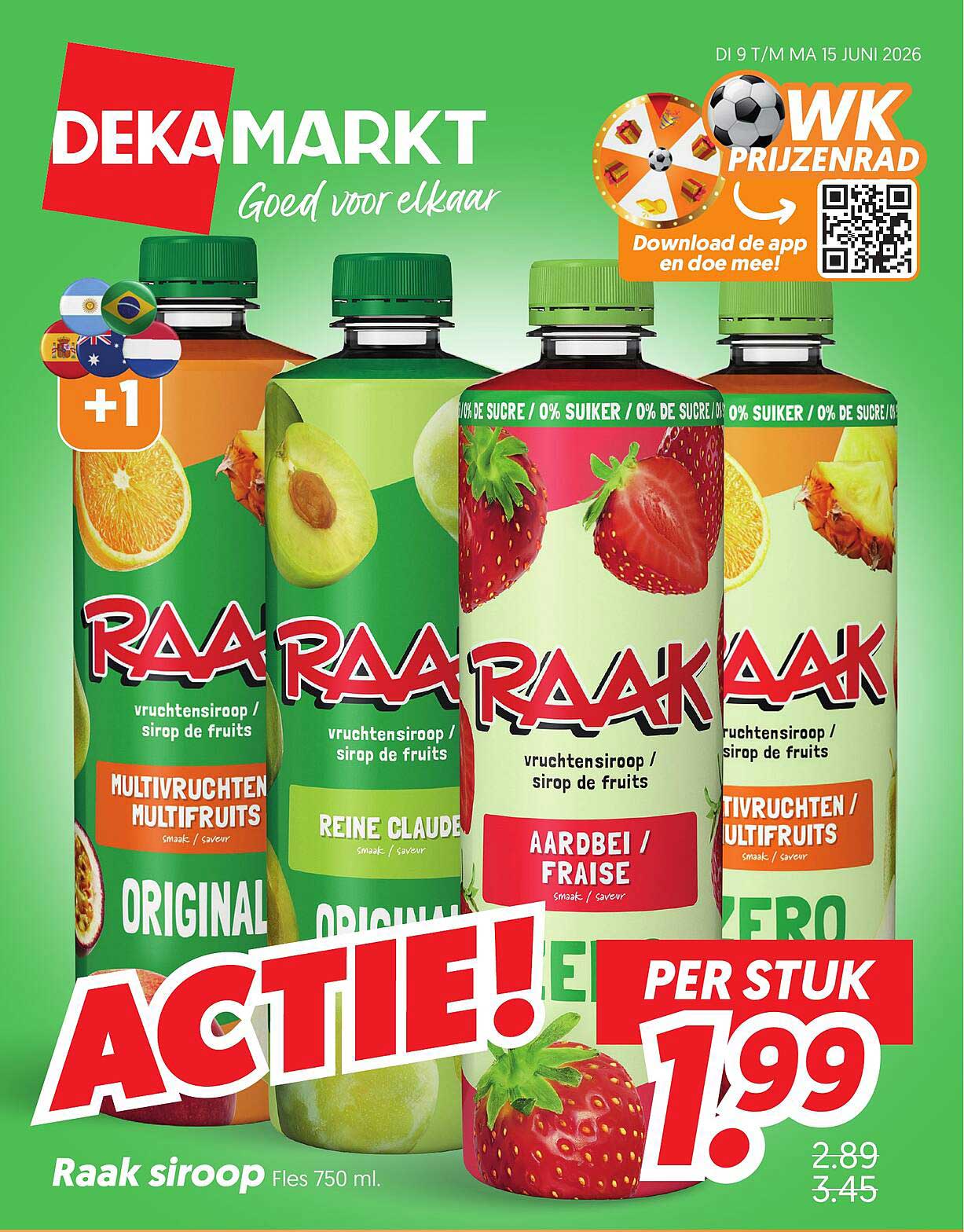 Raak siroop Fles 750 ml. ACTIE! PER STUK 1.99