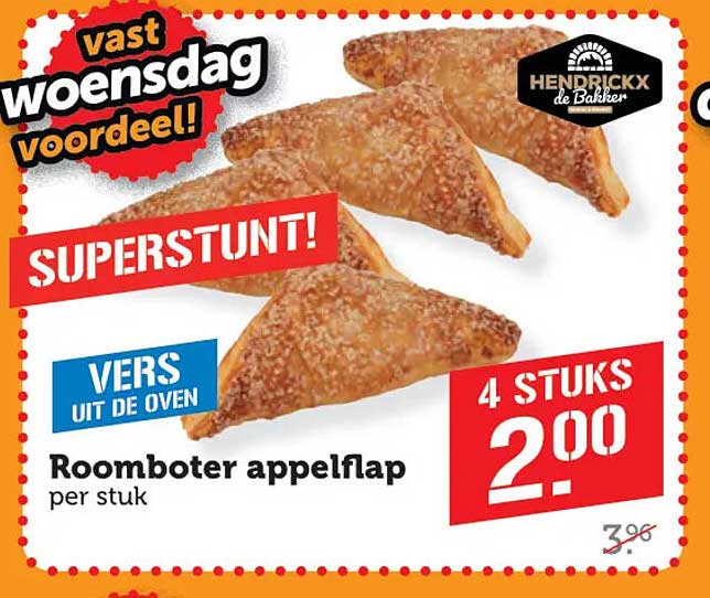 Roomboter appelflap per stuk 4 stuks 2.00